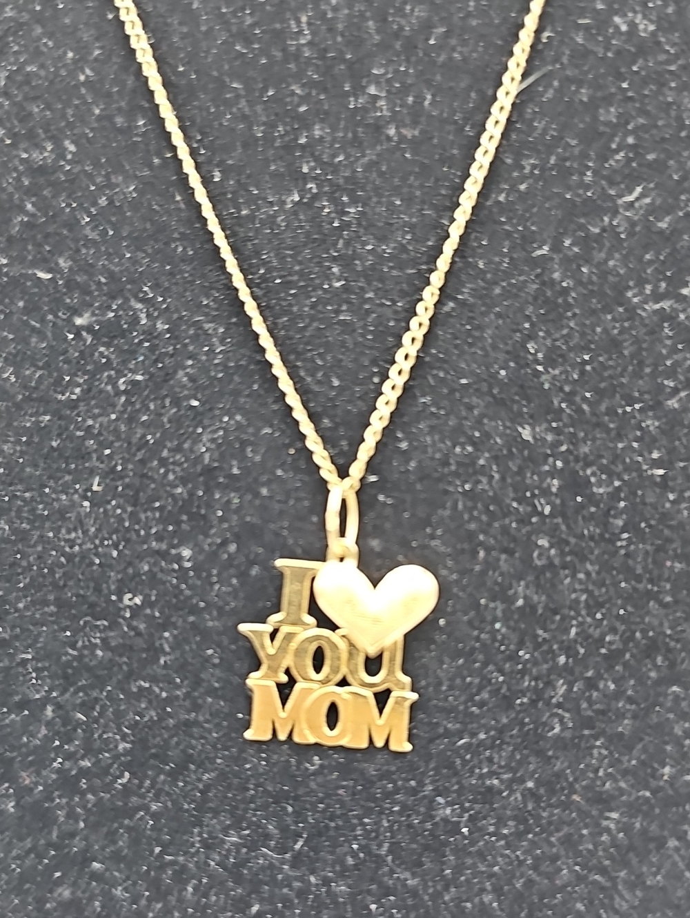 14 K Gold "I ♥ You Mom" Pendant Necklace & Charm Sentimental Women's Jewelry